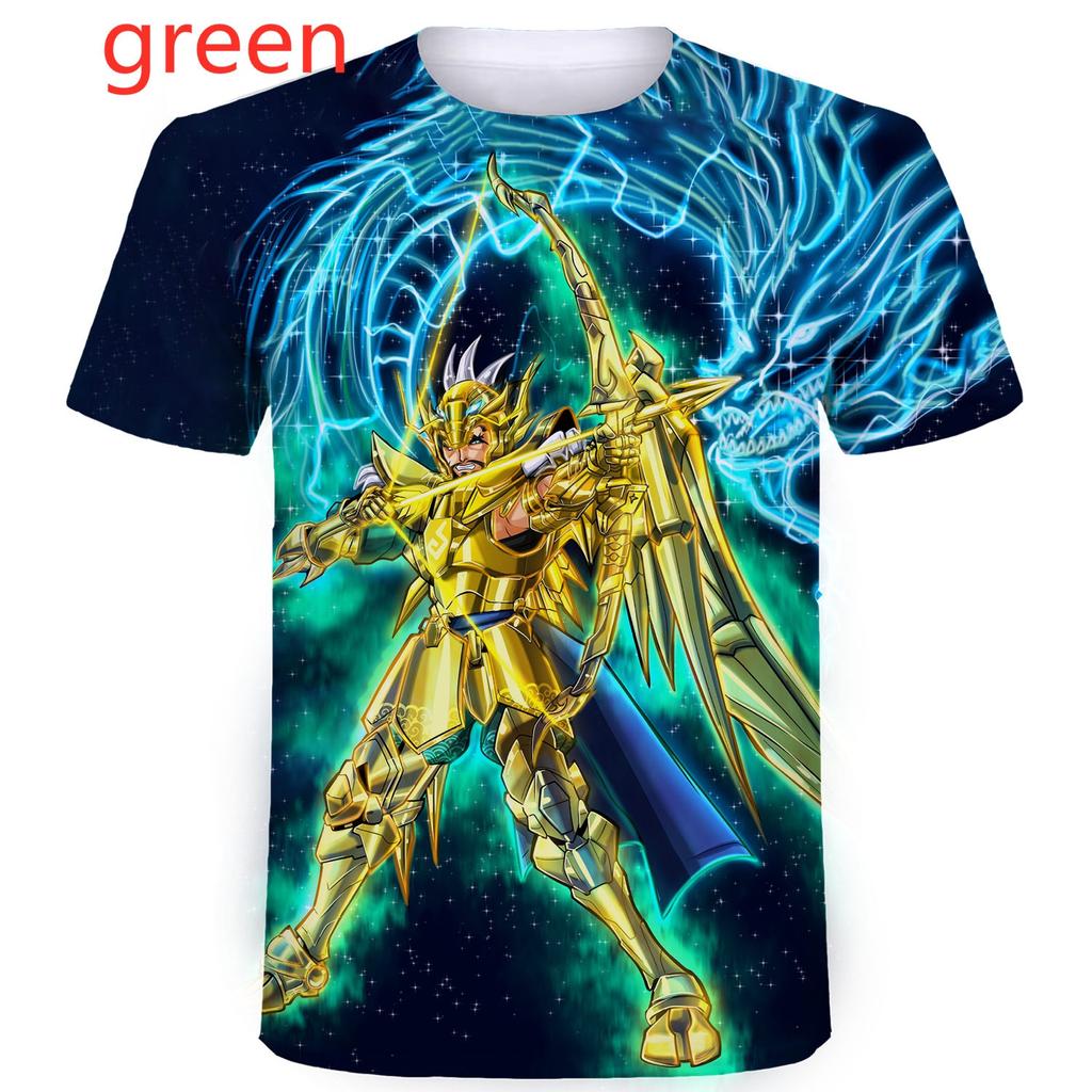 Футболка Summer Saint Seiya с 3D-принтом, крутые забавные футболки, топы, одежда с коротким рукавом и принтом в стиле аниме Harajuku, топ