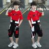 Boy Summer Clothing Sets Fashion O-Neck Patchwork Multiple Pockets Casua 2 Pieces Teenager Clothes Outfits