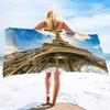 Eiffel Tower Pattern Series Seaside Vacation Beach Towel Swimming Bath Towel Sports Towel Straight