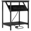 Nightstand Set of 2 Black Oak Effect 38 x 30 x 48 cm