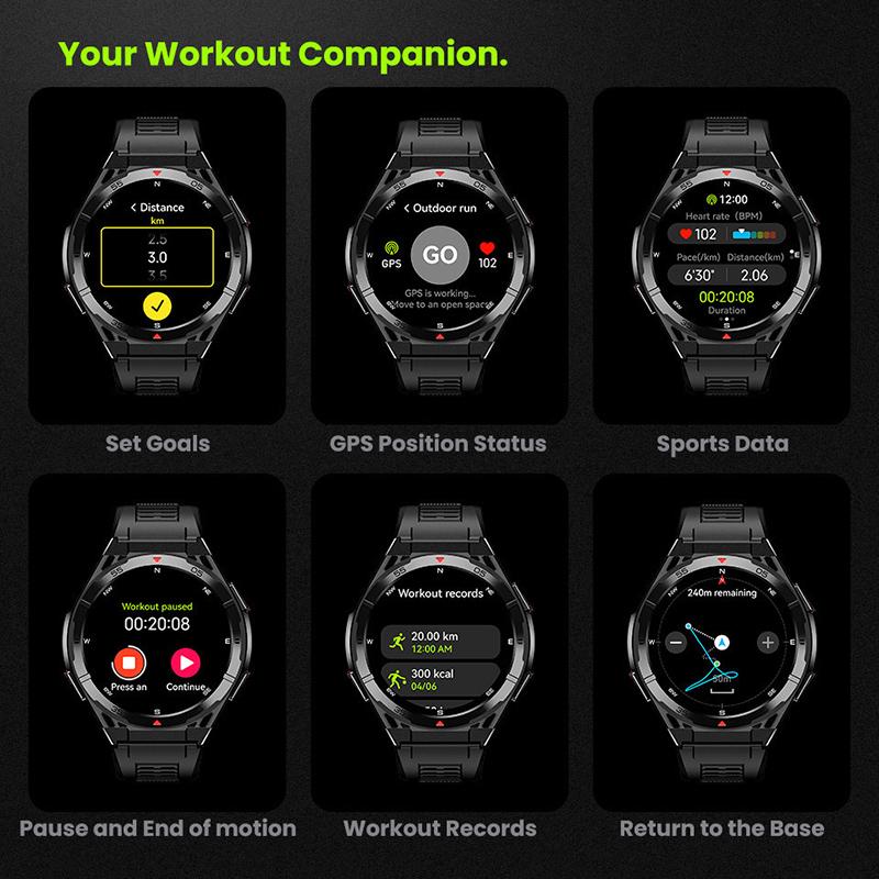 Умные часы Bluetooth Call Dual Band GPS Air Pressure Compass Outdoor Threeproof Mens Bracelet