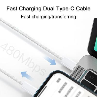 Кабель для передачи данных с двойным интерфейсом Type-C, быстрая зарядка, без запутывания, со смарт-чипом, высокоскоростной кабель для передачи данных для серии iPhone 15