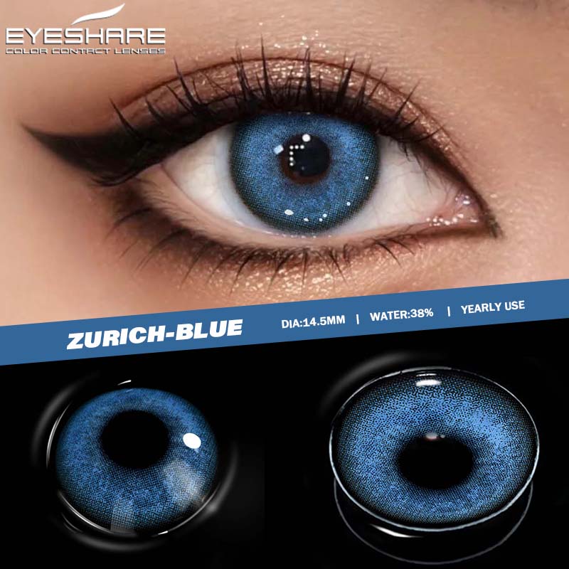 Eyeshare Colored Contact Lenses Imperial Green Fashion Lenses Coffee Colored Lenses Dark Brown Natural Lenses Ocean Blue Colored Lenses 1 Pair