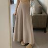 Knitted Versatile Umbrella Skirt Women's Autumn and Winter New Style Elastic High Waisted French Drape A-line Skirt