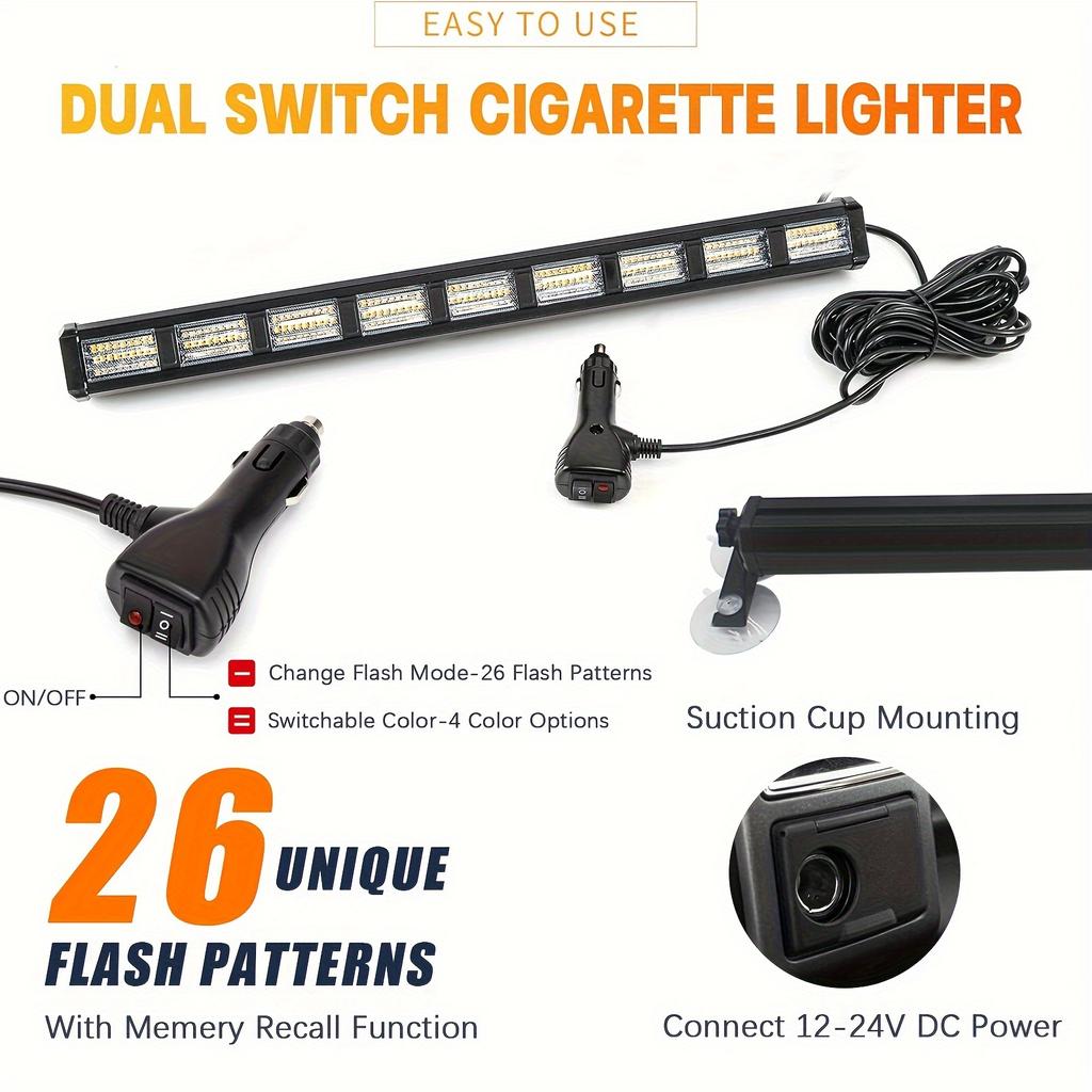 Световой индикатор дорожного советника, внутреннее лобовое стекло, светодиодный аварийный фонарь, предупреждение о безопасности, мигающий свет для строительной техники, грузовиков