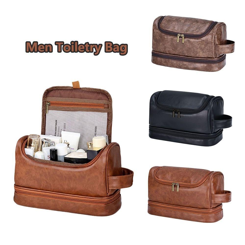 Waterproof Cosmetic Storage Bag PU Leather Makeup Bag Portable Makeup Pouch Travel