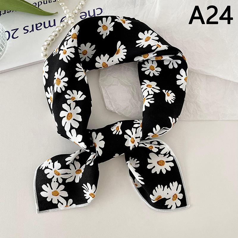 56Cm Ladies Headband Cotton Linen Square Scarf Korean College Girls Elegant Neck Scarves Sun Protection Headscarf