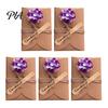 Decorative Flower Cards for Presents 5Pcs DIY Dried Greeting Cards, Handmade Note with Artificial Flowers, Jute Twine Blessing Gifts Hang Tags,