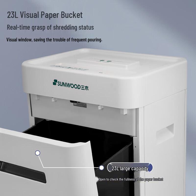 SUNWOOD P-5 High-Security Micro-Cut Paper Shredder CN plug (adapter included)