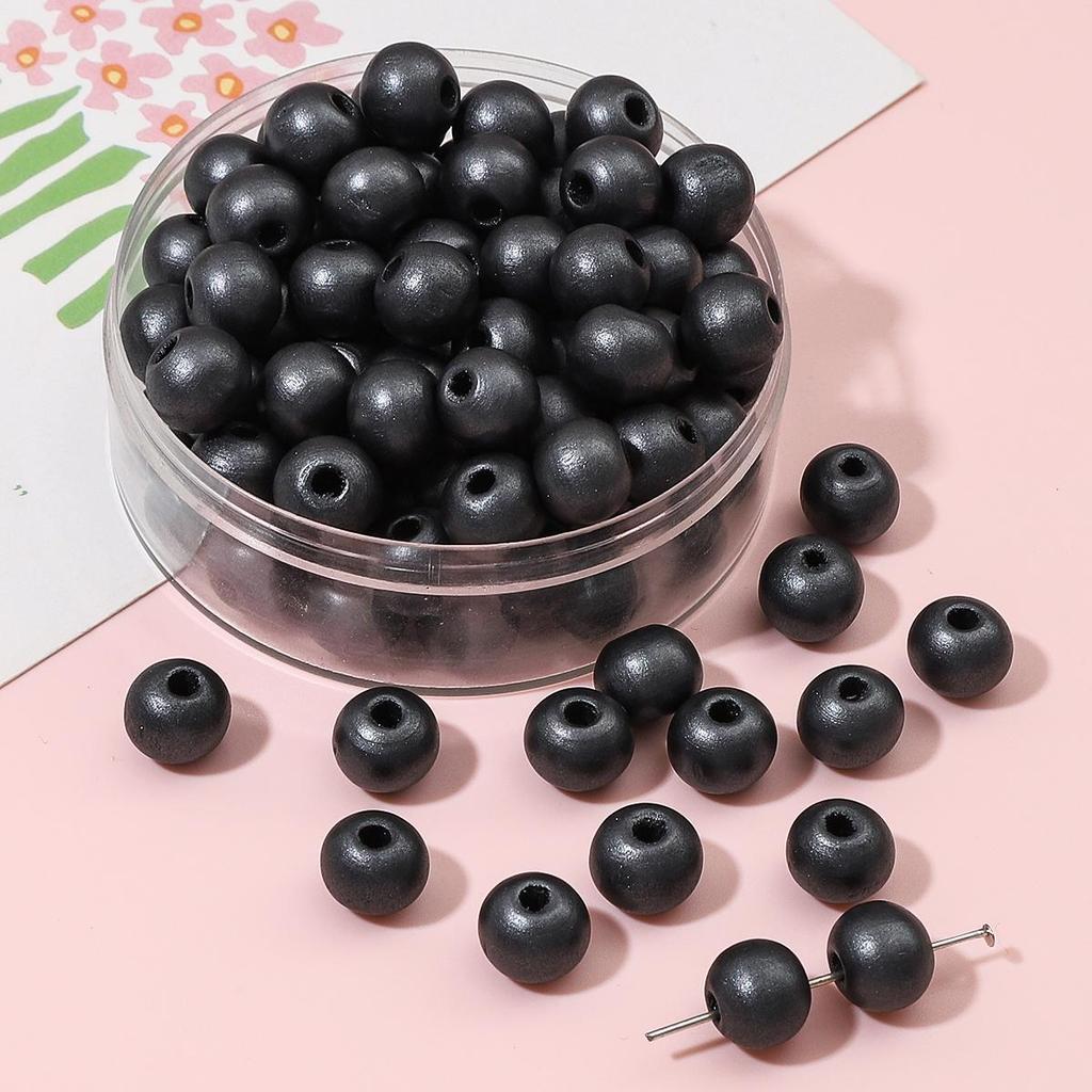 30 шт., 10 мм, круглые бусины из натурального дерева, перламутровые, окрашенные, для подвесок, браслета, ожерелья, бахрома, художественное ремесло, украшенные аксессуары ручной работы «сделай сам»