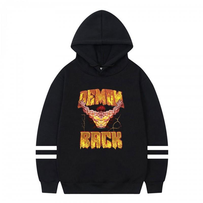 Baki Hanma Anime Hoodie Unisex Oversized Long Sleeve Pullover Sweatshirt Gym Workout Fall
