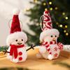 Fabric Christmas Character Ornament with Top Cord, Textured Plush Snowman Decoration for Holiday Trees and Home Displays
