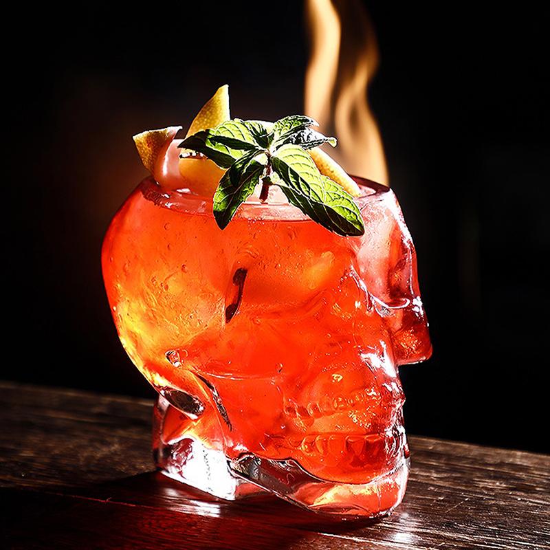 Хэллоуин Бытовая Череп Голова Стеклянная Чашка Прозрачная Кофейная Кружка Для Сока Питьевой Бар Клуб Виски Вино Пиво Чашка