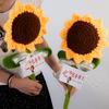Вязаный Цветочный Букет Крючком Розы Подсолнух Новогодние Подарки Декор для Гостиной Стола Подарок на День Матери Подарок на День Святого Валентина Сезон Выпускных