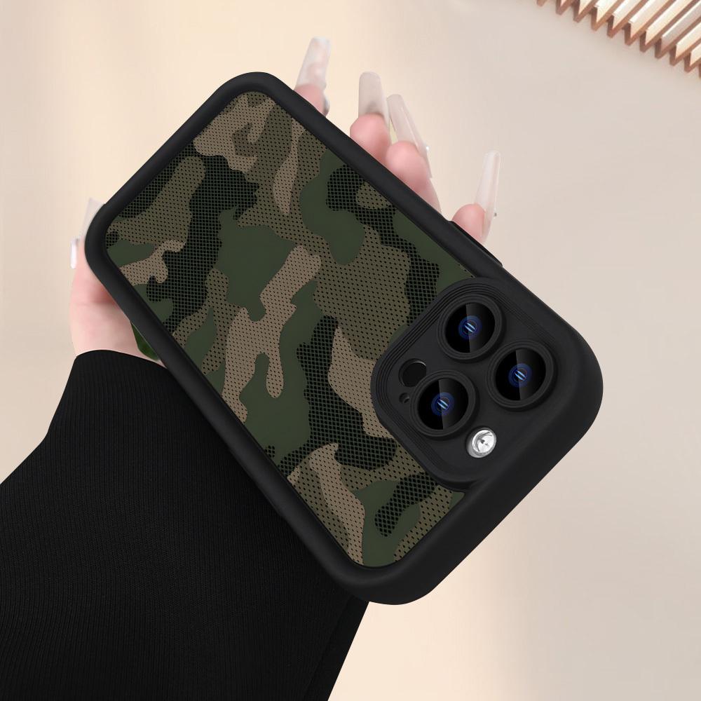 Чехол для телефона с камуфляжным принтом, подходящий для iPhone 17 16 15 14 13 12 11 Pro/Max/Plus, противоударный задний чехол
