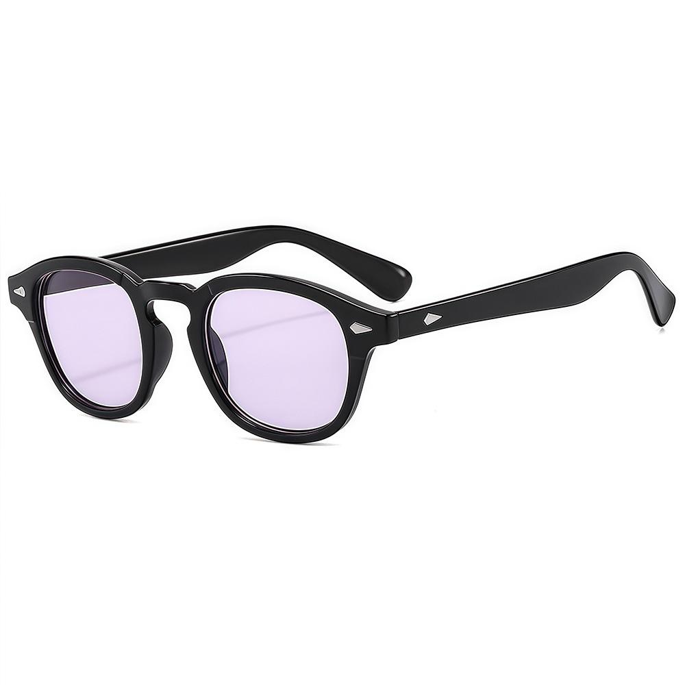 New European and American retro fashion round small frame sunglasses ins personalized classic rice nails casual sunscreen sunglasses tide