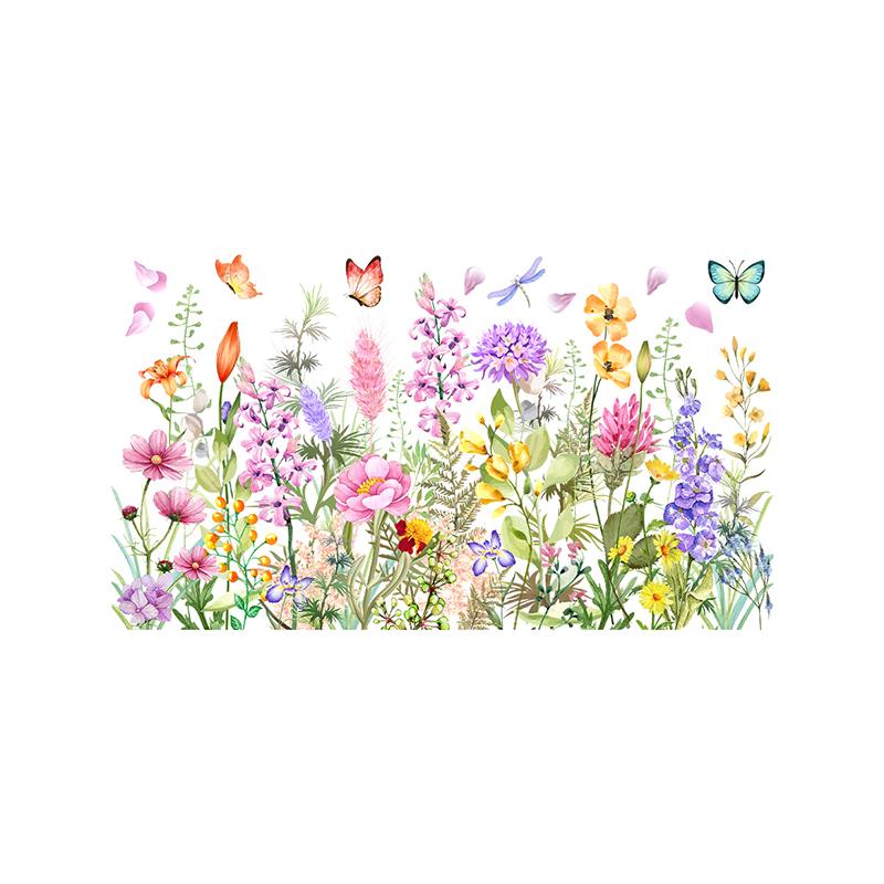 Различные зеленые растения, цветы, настенные наклейки, декор для ванной комнаты, туалета, наклейки для гостиной, кабинета, украшение дома, самоклеящаяся фреска