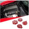 for Corvette C7 Engine Oil Cap Radiator Cap Windshield Washer Tank Cover Trim for Corvette C7 2014-2019 Aluminium Oil Filler Cap Coolant Cap Brake