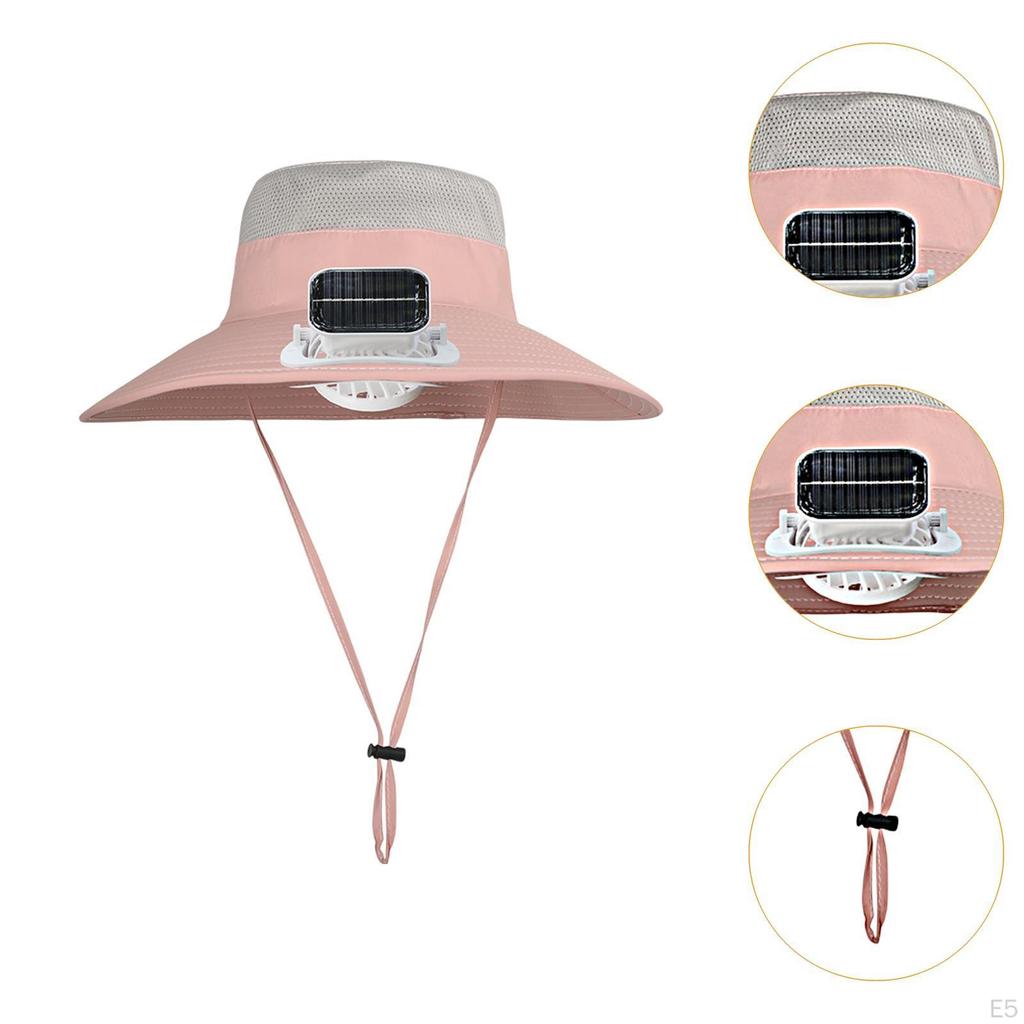 Children Outdoor Fan Hat Solar Powered Rechargeable Multipurpose Wide Brim for Farming Fishing