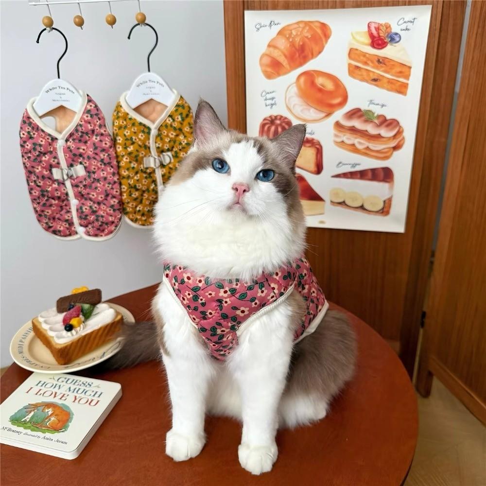 Floral Cat Clothes Polyester Cotton Kitten Apparel New Dog Vest Pet Supplies