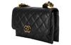 Chanel 23k 19 Хобо Линге Кожаная Цепь Швейная Кожаная Сумка Тофу Ручная Сумка На Плечо Женская Черная