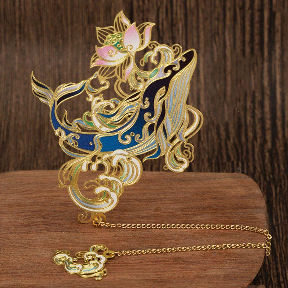 Animal Shape Page Clip Brass Metal Bookmark Chinese Style Bookmark Hollow Book Mark Retro Book Clip