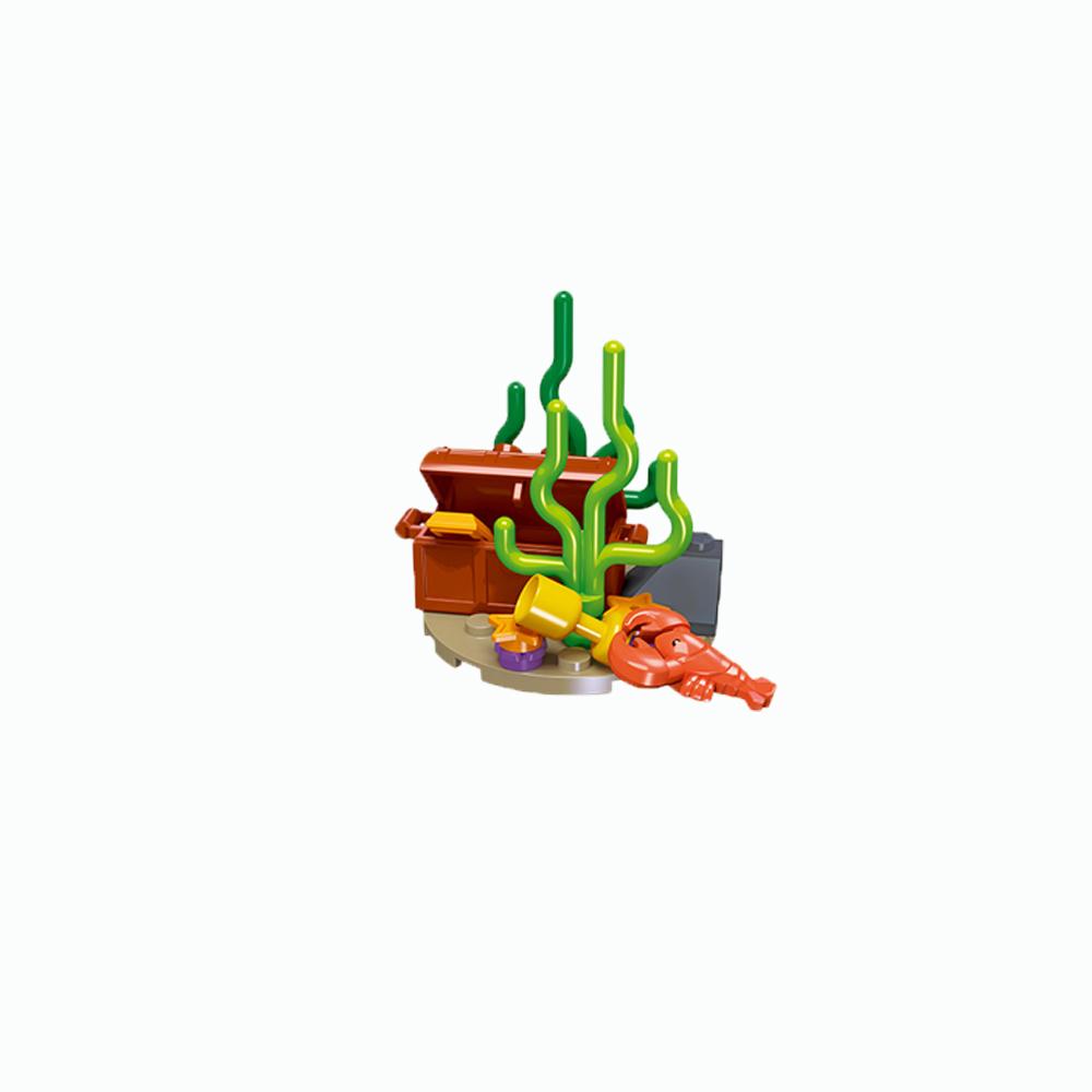 MOC Toys Мир Морских Животных Наборы Строительных Блоков Дельфин Акула Рыба-Дьявол Ракушка Водоросли Лобстер Краб Коралл Ракушка Подарки