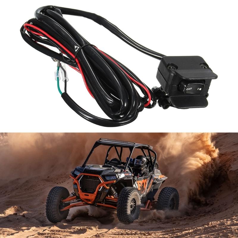 Heavy Duty Handlebar Control Line Winch  Switch 3-Meter Handlebar Control  Accessories for ATV/UTV -