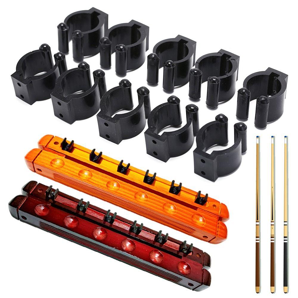 12Pcs Wall Hanging Billiard Cue Holder Rod Clip Stick Holder Billiard Cue Fishing Rod