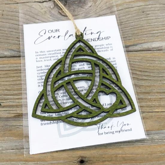 Карточка с историей дружбы, украшение из деревянного узла, подвесная подвеска, открытка с историей черепахи сестринства