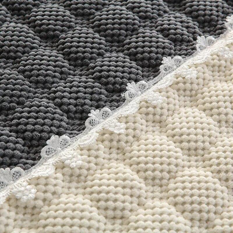 Winter Thicken Plush Sofa Cover White Wide Edge Chaise Lounge Sofa Towel Mat Modern Non-Slip Couch Cover Cushions Living Room