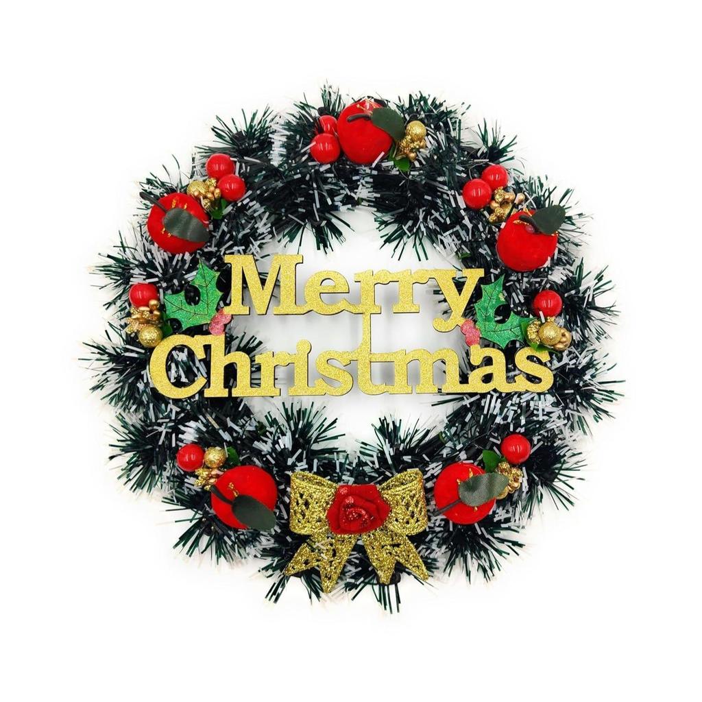 Christmas Wreath/Wall Hanging/Decoration for Xmas Party/Christmas Decorations for Home/Gifts/Wreath - (Black Pine, Diameter 10Inch)