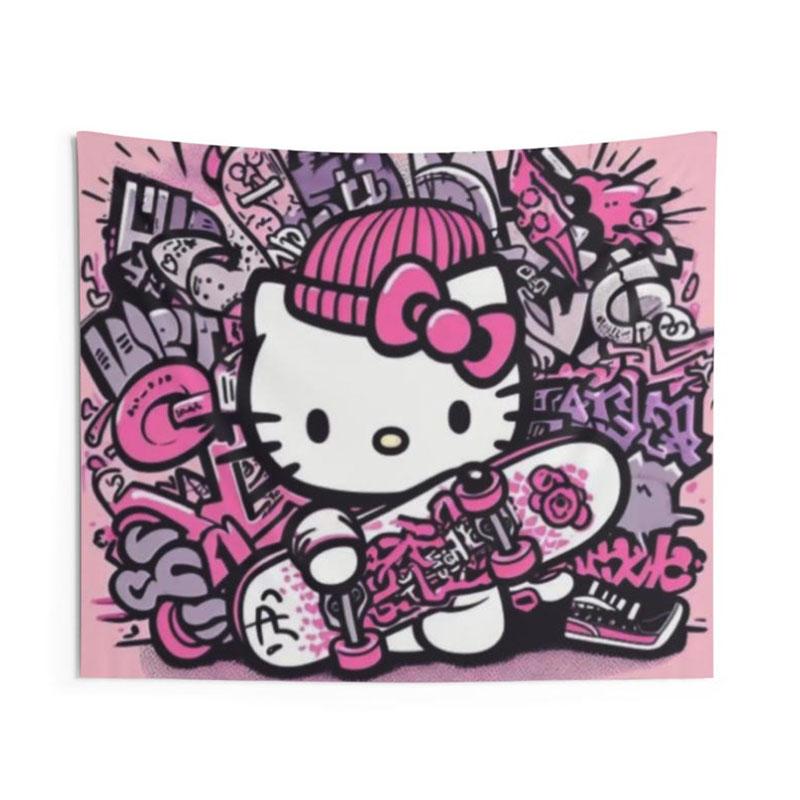HHHello Kitty Tapestry MultiFunction MultiSize Wall Hanging Flat Print Design Suitable for Home Office Studio Party Decor