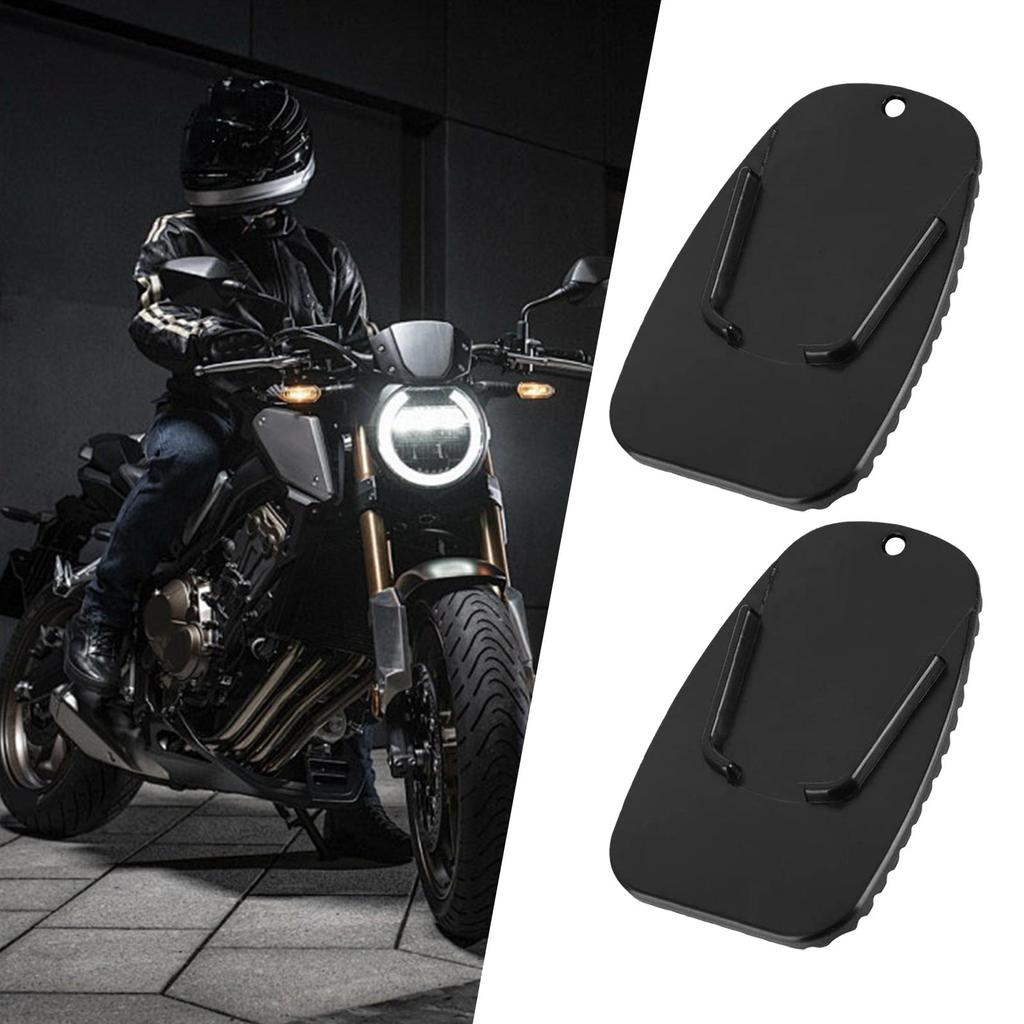 Motorcycle Kickstand Pad Kickstand Support Plate 2 Pieces Anti Sinking Coaster Motorbike Parking Accessory For Garage Road