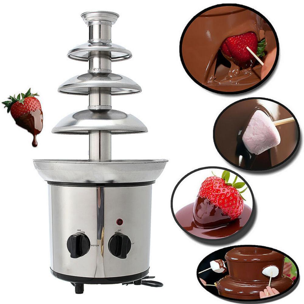 Chocolate Fountain, 4 Tiers Electric Melting Machine, Fondue Pot Set, for Chocolate Candy, Ranch,