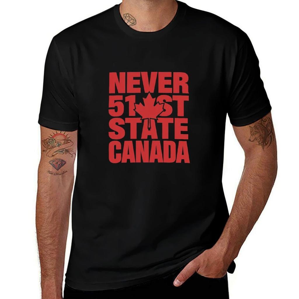 Never 51st State Canada Tshirt Simple Casual Short Sleeve Tee