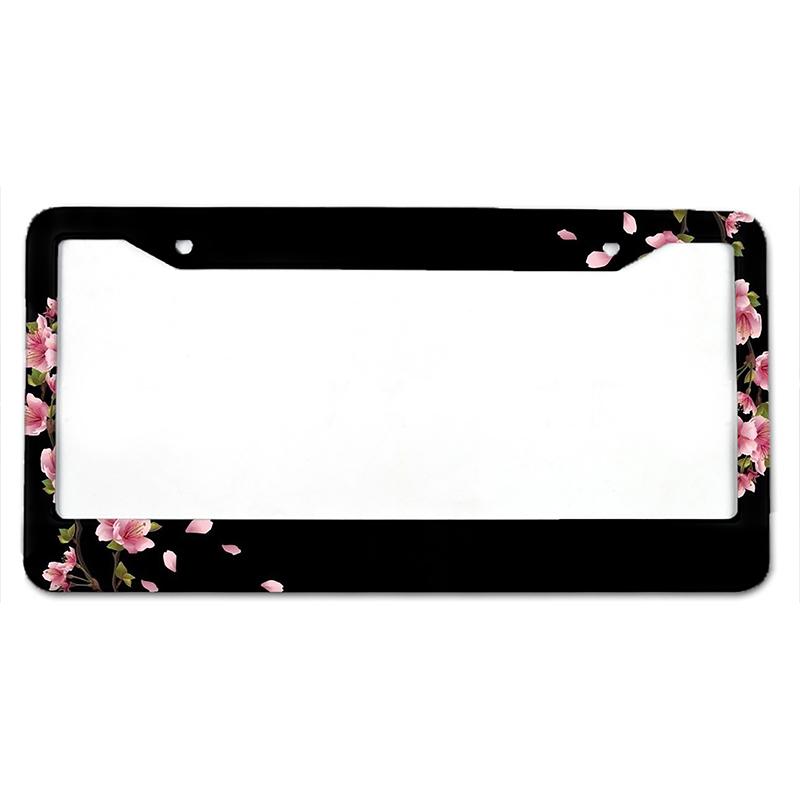 Крышка номерного знака автомобиля из алюминиевого сплава с узором «цветок сливы» по американскому стандарту, водонепроницаемая крышка номерного знака автомобиля, автомобильные аксессуары