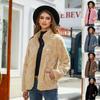 Women's Sherpa Fleece Jackets Fuzzy Warm Winter Jackets Zipper Up Teddy Coat Long Sleeve Outwear with Pockets Solid Color Faux Fur Jackets for Women