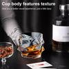 1/2/4Pcs Glass Whiskey Glasses Heavy Thick Bottom Bar Bourbon Glasses Faux Crystal Whisky Twisted Glass Tumblers Poker Night Drinkware