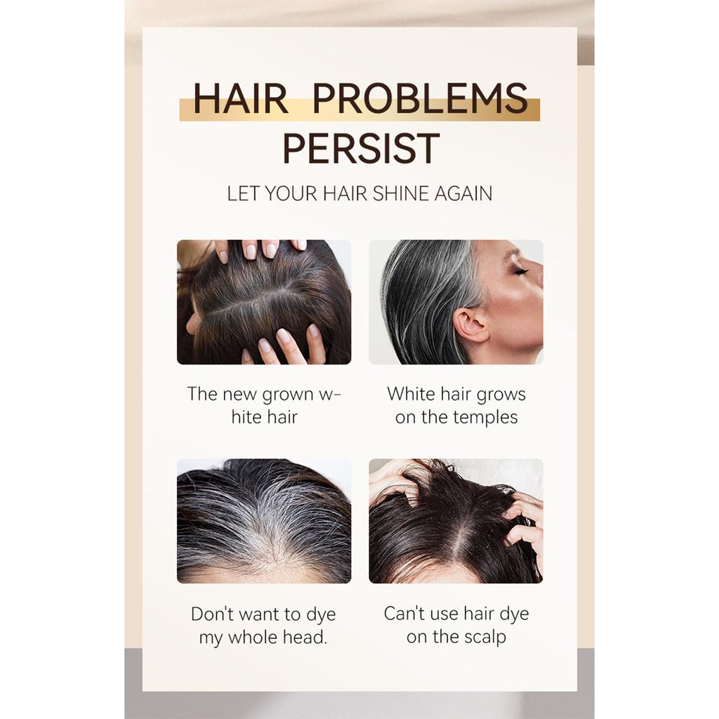 1PC Grey Hair Cover Stick, Quick Application Hair Shading Sponge Pen for Root Touch-Up & Filler, Gentle Formula