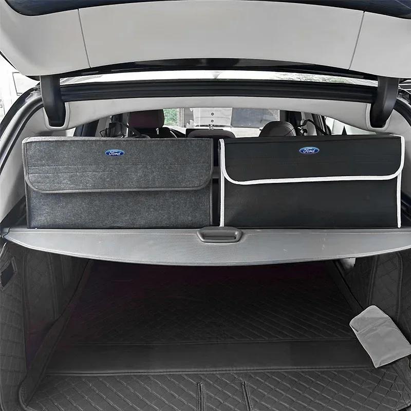 Car Sticker Car Trunk Organizer Large Capacity Folding Storage Bag For Ford Focus Mondeo Kuga Fiesta MK7 Escort Explorer Edge 2