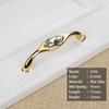 Polished Gold Drawer Pull Shiny Furniture Knob Crystal Cabinet Handle  Wardrobe Furniture Cabinet