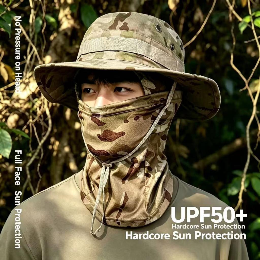 Sun Hats with with Face Cover and Neck Flap UPF 50+ UV Protection Wide Brim Bucket Hat Safari Hiking Fishing Hats for Men Women Outdoor Camping Hats