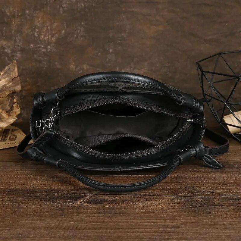 Johnature Сумка с тиснением в стиле ретро, ручная роспись, женская сумка из натуральной кожи, универсальные сумки на плечо и через плечо из воловьей кожи