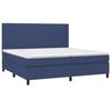 Maison Exclusive - Sommier à lattes de lit avec matelas Bleu 200x200 cm Tissu