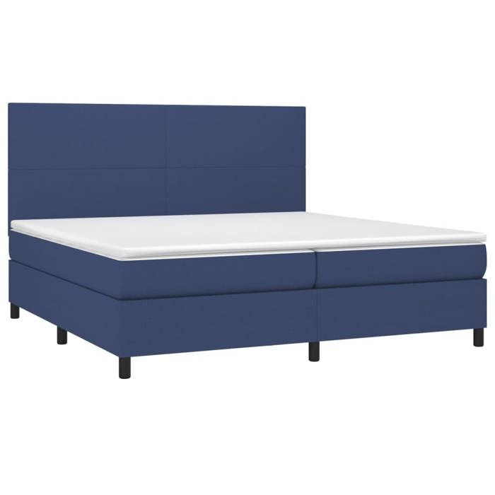 Maison Exclusive - Sommier à lattes de lit avec matelas Bleu 200x200 cm Tissu