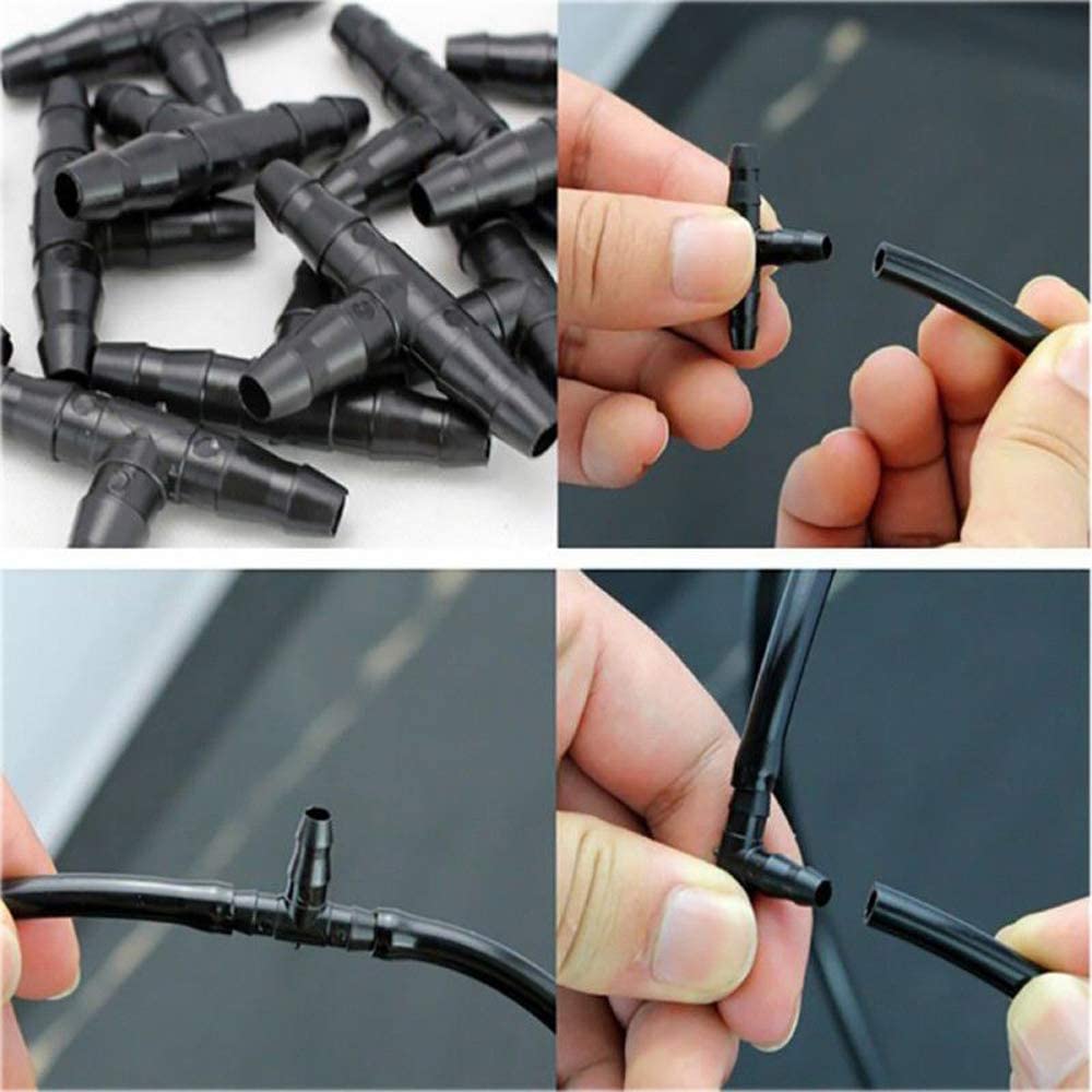 30 шт. 1/4" универсальные тройники с зазубринами, зазубренные соединители для капельного орошения для 4/7-миллиметровой водопроводной трубы, система капельного орошения