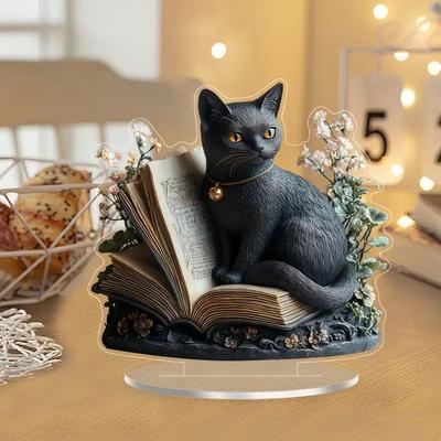 Декор Кристальный Котенок - 2D Плоский Акриловый Настольный Орнамент, Настенное Декоративное Искусство, Декор Четырех Сезонов, Оригинальный Домашний Декор, Идеально Прочный