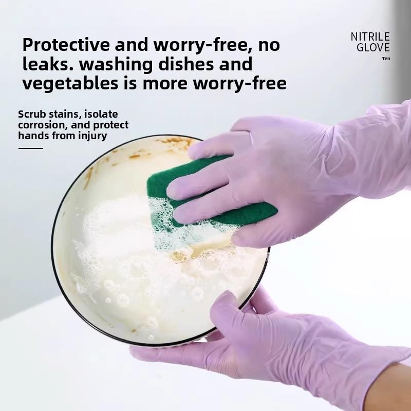 Прочные перчатки для мытья посуды на кухне, уборки дома, женские резиновые для работы по дому, одноразовые, короткий дизайн, водонепроницаемые