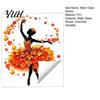 Autumn Window Clings Ballet Girl Static Glass Sticker, Thanksgiving Theme Film, Removable Fall Decorative Film PVC Decal for Home Living Room